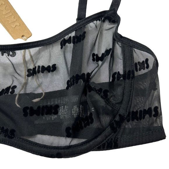 SKIMS After Hours Straight Neck Underwire Bra Onyx XS - Picture 6 of 15